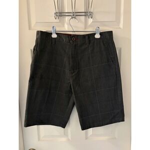 Subculture Men's 34 Charcoal Gray Tonal Plaid Casual Walking Shorts